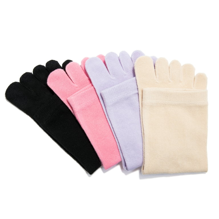 4 Pairs Finger Toe Socks for Women Men Workout Sock Cotton Non Slip Sports  Running Five Finger Toe Socks, 4 Colors