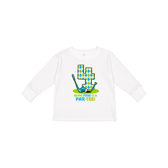 Inktastic Golf Par-tee 4th Birthday Boys Long Sleeve Toddler T-Shirt