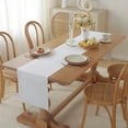 thumbnail image 6 of 100% Pure Linen Natural Table Runner - 14x90 Inch French Linen Table Decor for Dining, Holidays, Christmas, and Weddings - White, 6 of 7