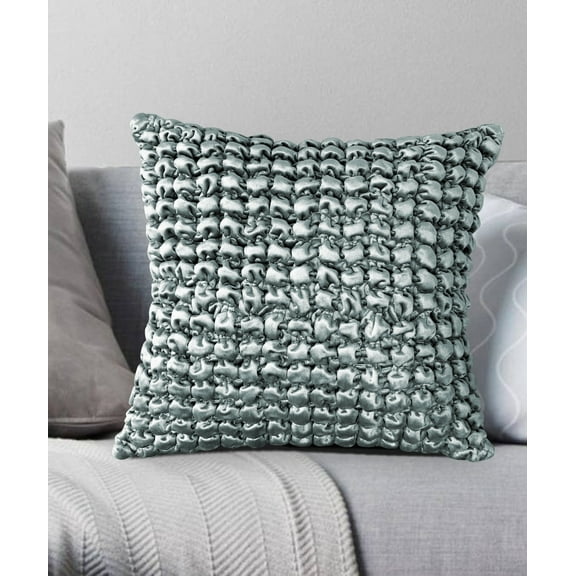 Stretch Gridlock Velvet Throw Pillow Gray 18x18