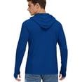 thumbnail image 4 of Men's UPF 50+ Sun Protection Lightweight Hoodie Shirts Long Sleeve Fishing Shirt Hiking Swim Dark Blue M, 4 of 4