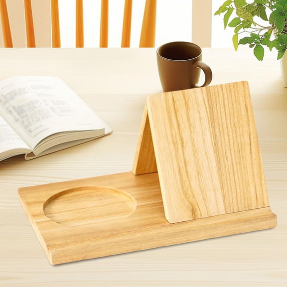 Abbraccia Triangle Book Holder Book Stand Simple Design Mini Bookshelf Triangle Bookshelf, Book Rest ,for Library Table Office Reading Wood Color