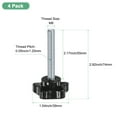 thumbnail image 3 of Uxcell 4-Pack Star Clamping Knobs, M8x55mm Male Thread Hand Tightening Screw Machine Handle Replacement [39mm, Black], 3 of 7