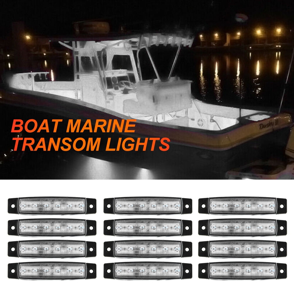 2 x 12V White LED Side Markers Indicator Lights Courtesy&Utility Strip for Boats