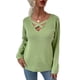thumbnail image 1 of Mujeres V Cuello Criss Cross Otoño Suéteres Camisas Moda Punto Jersey Casual Manga Larga Tops, 1 of 5