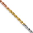 thumbnail image 1 of 14k Tri Colored 20 Inch 2.9mm Rope Chain Necklace Pendant Charm, 1 of 9