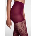 thumbnail image 2 of Joyspun Women's Floral Lace and Opaque Tights, 2-Pack, Sizes S-3XL, 2 of 3