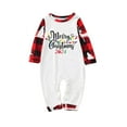 thumbnail image 3 of Odeerbi Christmas Pajamas for Family Holiday Long Sleeve Family Christmas Pajamas Matching Sets Baby Parent-Child Printed Home Wear Two-Piece Sleepwear Xmas Family Matching PJs Set Red, 3 of 7