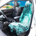 thumbnail image 3 of Uourmeti Terry Cloth Car Seat Towel Cover, Compatible with Truck Seat Sedan, Microfiber Non Slip Car Seat Cover for Cars Drivers, Teal Marble Fluid, 3 of 7