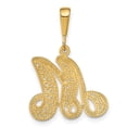 thumbnail image 3 of Diamond2Deal 14K Yellow Gold Script Filigree Letter M Initial Pendant for Women, 3 of 6