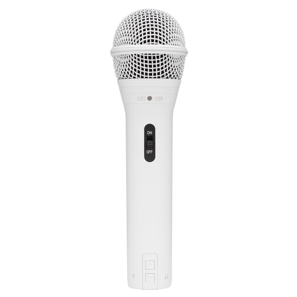 Micrófono Dinámico de Mano USB Samson Q2U para Grabación y Podcasting (Blanco)