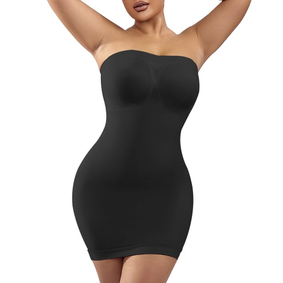 Takusun Strapless Shapewear for Women Full Slip dress Tummy Control Seamless Body Shaper