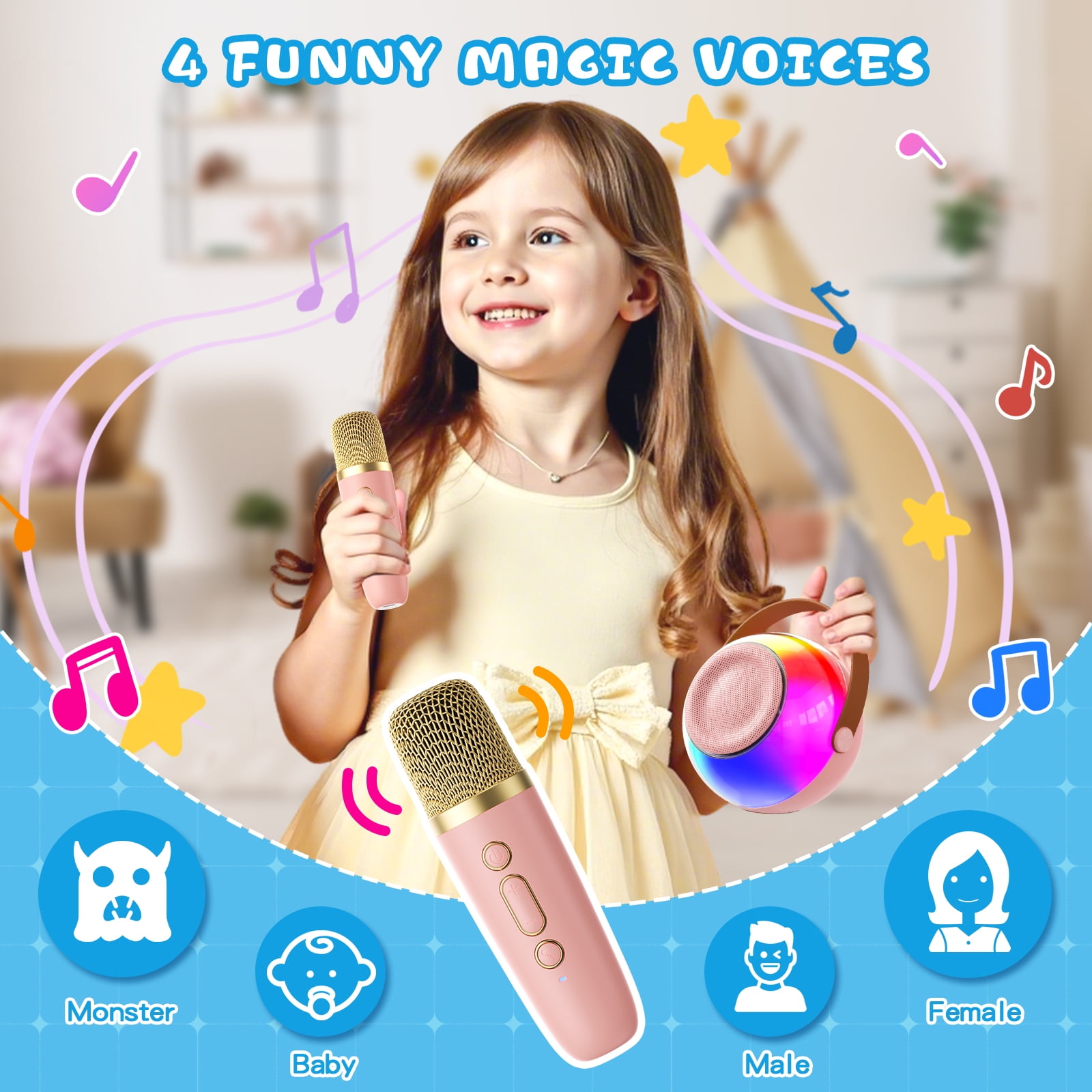 FanFun Mini Karaoke Machine for Kids, Portable Singing Machine with Microphone, Bluetooth Karaoke Speaker on Sale for Adult, Best Gift for Christmas, D25