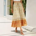thumbnail image 5 of Women's Skirts Boho Maxi Skirt Fashion Loose Floral Printed Halter Skirt High Waist Beach Maxi Skirt, S-XL, 5 of 9