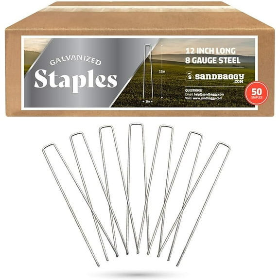 12 Inch Rust-Free Landscape Staples ~ Extra Long SOD Garden Stakes Weed Barrier Pins