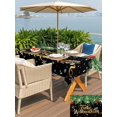 thumbnail image 4 of Outdoor Tablecloth with Umbrella Hole and Zipper, Black Christmas Rectangle Table Cloth 60x84 Inch Waterproof Tablecloth, Xmas Balls Snowflake Winter Picnic Table Cover for Patio Camping, 4 of 7
