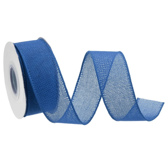Burlap Ribbon Fabric Wired Edge Ribbons Blue 1-1/2 Inch x 10 Yard Wired Ribbon for Gift Wrapping
