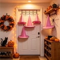 thumbnail image 4 of JHyouerji Witch Hat Hanging Ornament 15x14x14in Pink Halloween Window Party Wall Soft Decor Pendant, 4 of 6