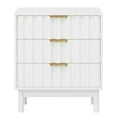 thumbnail image 3 of Sunvivi Fluted 3 Drawer Dresser, Wood Closet Organizer for Bedroom, Living Room, Entryway, White, 3 of 8
