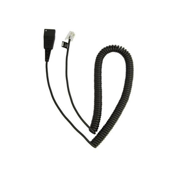 Jabra Quick Disconnect (QD) to Modular (RJ) Coiled Bottom Cord, 2 Meter 8800-01-37
