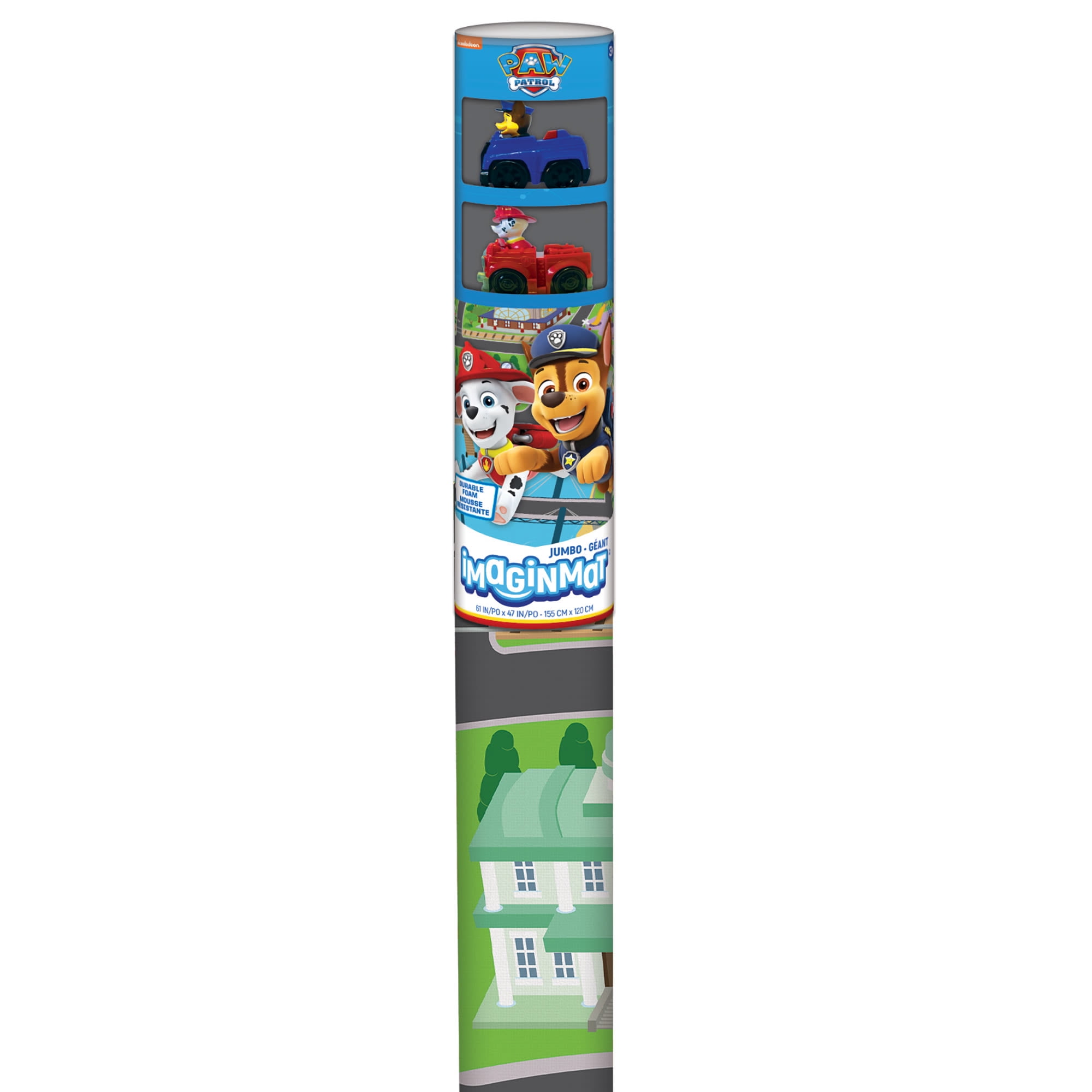 Imaginmat: Jumbo - Paw Patrol - Floor Playmat & 2 Toy Cars, 47 x 61", 2 Character Vehicles, Durable EVA Foam Mat, Portable, Licensed, Kids Ages 3+