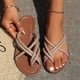 thumbnail image 5 of Bmisegm Ladies Summer Fashion Simple Solid Colour Open Toe Flat Bottom Slip Beach Outside Wear Large Size Sandals Slippers Sandals Women Summer Khaki 9, 5 of 8