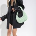 thumbnail image 2 of Mujer Bubble Tote Hobo Bolsas Satchel Underarm Monedero Bolso de hombro plisado (Verde), 2 of 8