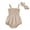Khaki, variant on Elippeo Baby Girls 2Pcs Summer Outfits 3 6 12 18 Months Sleeveless Frill Smocked Strap Romper with Headband Set