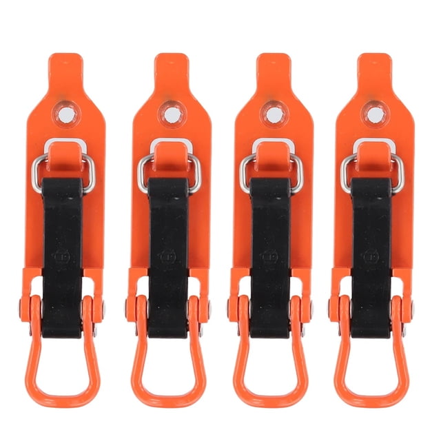 Mistaha 4-Pack Folding Hinge Set for Roof Rack Shovel Mount with Metal Rubber Clamp Kit - Orange, Efficient Tool Storage Solution