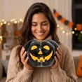 thumbnail image 4 of LOWLHOME Classic Smiling Face Pumpkin Lights, Halloween LED Light Up Pumpkin Decor, Holiday Party & Seasonal Accent, Black, 1 Count, 7.6*7.2 in, 4 of 5