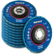 NEIKO 11145A 10 Pack Zirconia Flap Discs 4-1/2 for Angle Grinder, 120 Grit Flapper Wheel, Angled T29 Grinding Wheel 4.5 Inch Flap Disc, 7/8" Arbor Grinding Disc, Flap Wheel for Wood & Metal Sanding