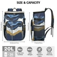 thumbnail image 3 of Travel Cooler Bag - Blue Gold Marble Camping Beer Cooler Backpack with Bottle Opener- Waterproof Insulated Picnic Backpacks - Cooler Bag for Beach, 3 of 6