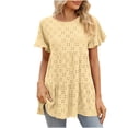 thumbnail image 2 of SMihono Hauts d'Été Décontractés pour Femmes, T-shirt Oversize à Manches Courtes et Col Rond pour Femmes 2023, 2 of 6