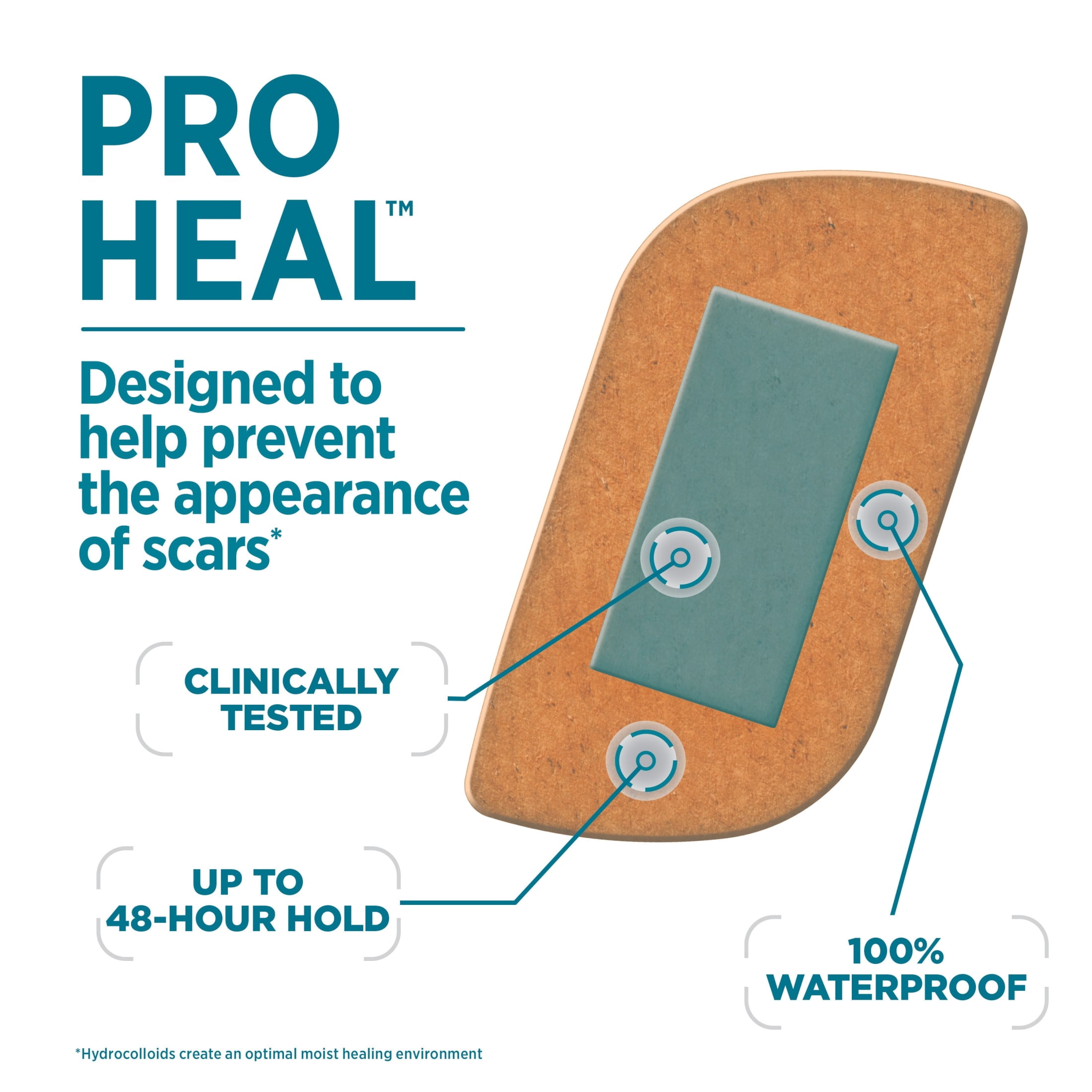 (3 pack) BAND-AID Brand Large Pro Heal Bandages + Hydrocolloid Pads, 5 Count