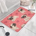 thumbnail image 3 of Pug and Love Heart Flannel Non Slip Door Rugs,Washable Door Mats Indoor,Decorative Door Mats,Dirt-Resistant and Absorbent Doormat for Entrance,Bedroom,Kitchen,Bathroom,31.5x17in(80x43cm), 3 of 4