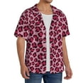 thumbnail image 3 of Salouo Rose Leopard Print Pattern Cuban Collar Shirts for Men Button-Down Shirt Men's Short Sleeve Shirts Hawaiian Shirts Casual Shirts -X-Large, 3 of 6