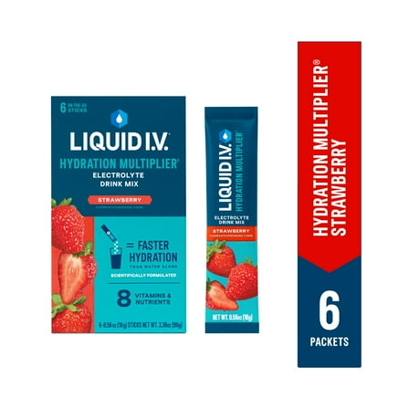Liquid I.V.® Hydration Multiplier® Strawberry Electrolyte Drink Mix Packets