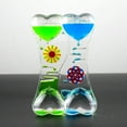 thumbnail image 4 of Flmtop Double Heart Liquid Motion Bubble Drip Oil Hourglass Timer Clock Kids Toy Gift, 4 of 11