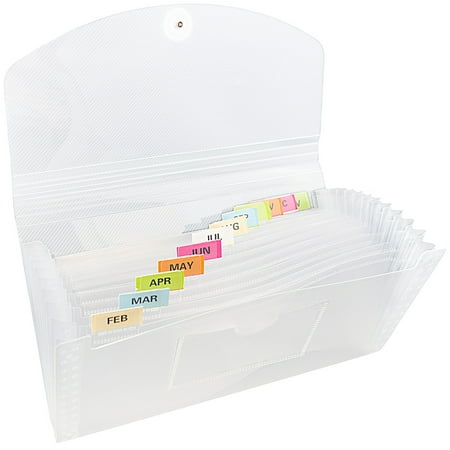UPC: 0609465308654 | JAM Paper & Envelope 13 Pocket Expanding File  Clear  1/Pack  Check Size  5 x 10 1/2