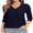 Navy, variant on Sweaters for Women, Lightweight V Neck Long Sleeve Pullover Sweater, Soft Knit Women's Sweater Top, Burgundy XL