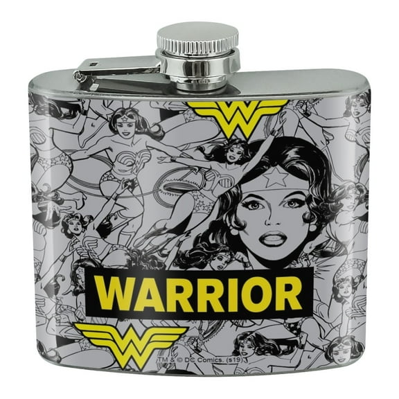 Wonder Woman Warrior Pattern Stainless Steel 5oz Hip Drink Kidney Flask
