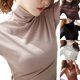 thumbnail image 5 of Turtleneck Basic Women Thermal T Shirt Plain Winter Stretch Top Bottoming Shirt, 5 of 8