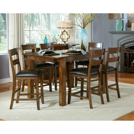 ... Gathering Counter Height Dining Table - Rustic Whiskey - Walmart.com