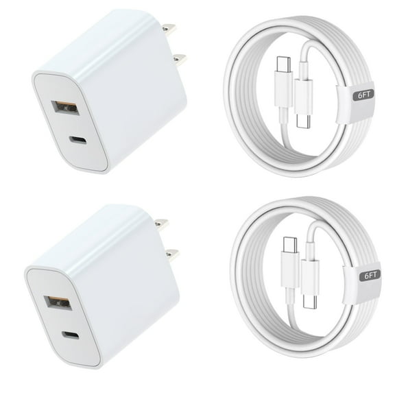iphone16 charger Fast 20W USB C And USB A Wall Charger Block with Type C Charging Cable for IPhone16/15/Plus/Pro/Max,For ipad 13/12.9/11/10.9/Air 6/5/4/Mini 6th 8.3 Inch,for Samsung/LG/Motorola