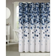 Serafina Home Modern Navy Blue Fabric Shower Curtain for Bathroom: Cascading Water Splash Pattern of Navy, Light Blue Light Grey and White