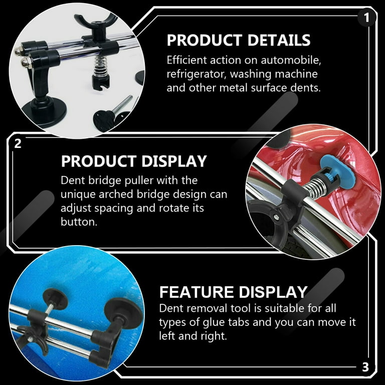 Winsall Auto Body Dent Puller Kit, Auto Paintless Dent Repair Kit with  Bridge Puller, Dent Puller Kit, Car Dent Removal Kit Powerfully Pops Car  Dents