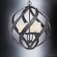 thumbnail image 3 of Urban Ambiance Luxury Rustic Chandelier, Medium Size: 23"H x 19.5"W, with Orbital Style Elements, Weathered Black Finish, UQL2781 from the Walsall Collection, 3 of 7