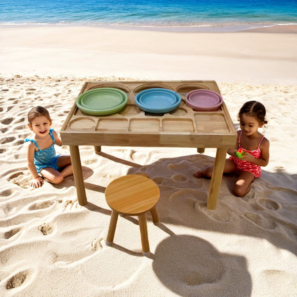 Sensory Table for Toddlers 1-3 with 2 Chairs, Wooden Kid Activity Table Chair Set with Double-Sided Boards for Sand and Water Play