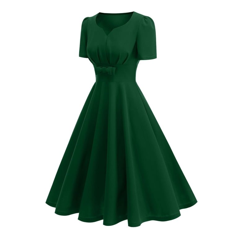 green short dress for wedding Ever-Pretty V-Neck Pleated Velvet Midi Evening Dress main image 0