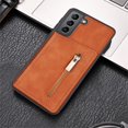 thumbnail image 6 of ELEHOLD Case for Samsung Galaxy S23 FE,PU Leather Wallet Cover with Credit Card Holder Zipper Storage Kickstand Function Shockproof Purse Phone Case for Women Girls,Brown, 6 of 7